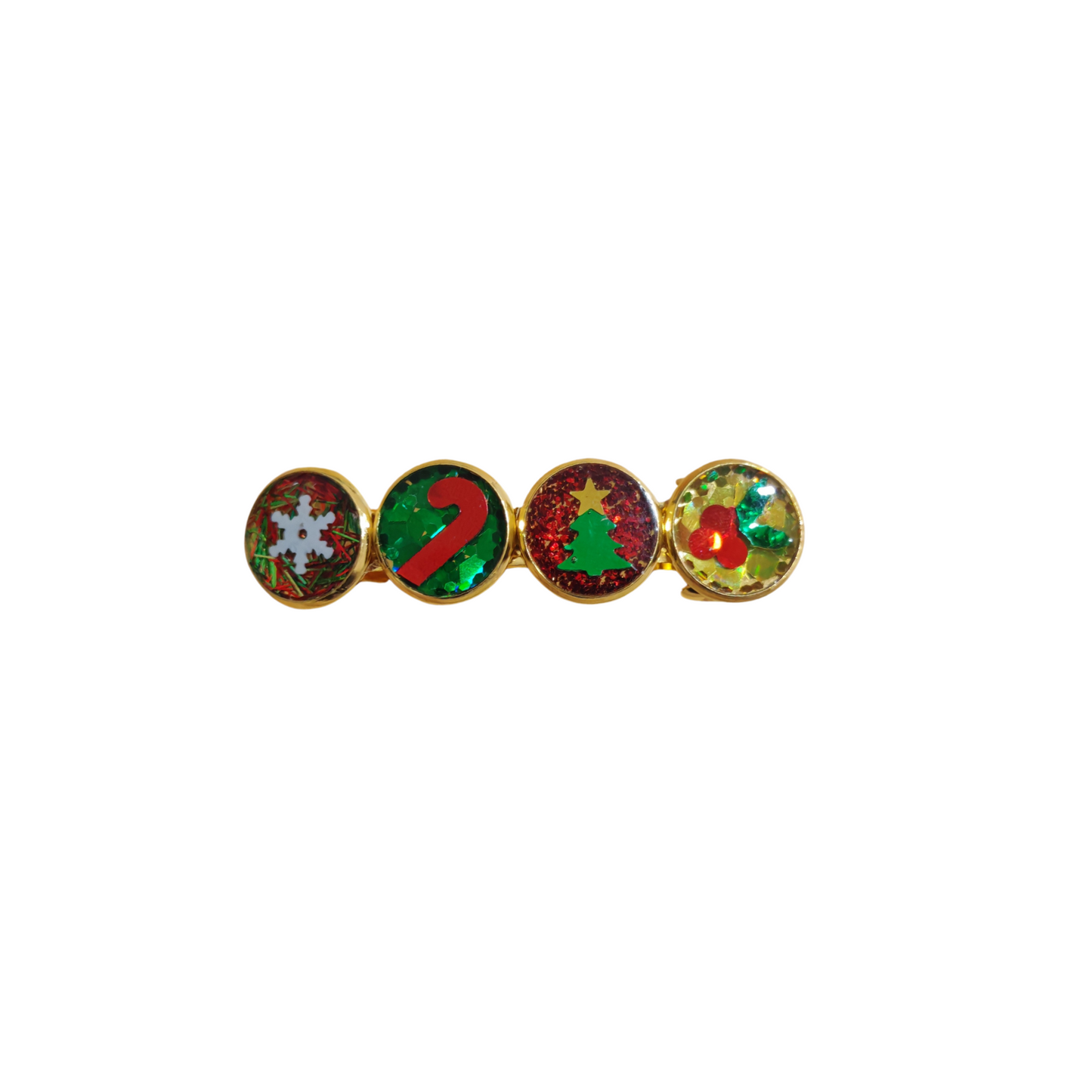 Winter Christmas Hairclip – Festive Glitter Xmas Barrette or Hair Slide for Women & Girls