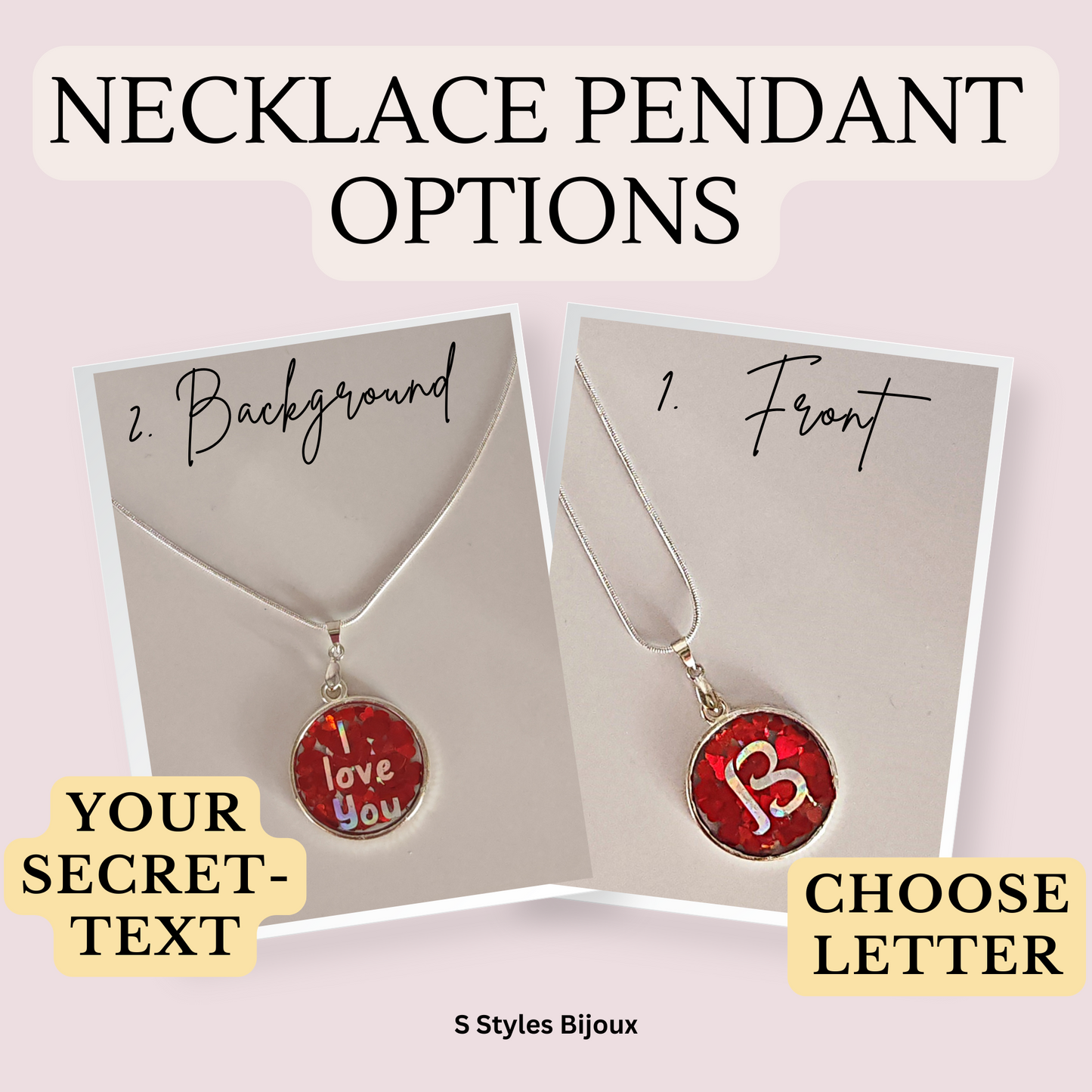 Personalized Jewelry Set – Red Heart Design with Custom Letter (Necklace, Earrings & Adjustable Ring) - Sterling Silver Jewelry Set