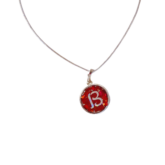 Red Heart Necklace – Personalized Initial & “I Love You” Pendant, Handmade Silver 925