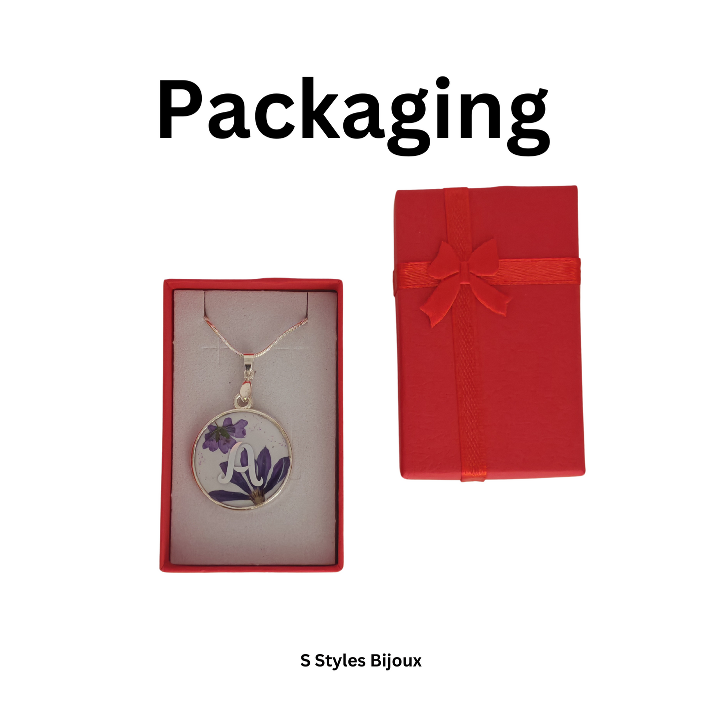 Personalized Violet Flower Necklace – Custom Initial & Backside Text, Handmade Silver 925