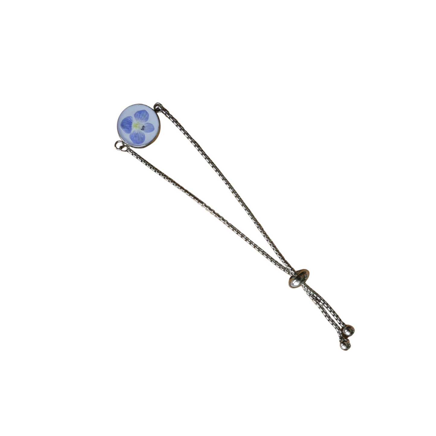Bracelet Adjustable   – Real Blue Flower - Handmade Jewelry