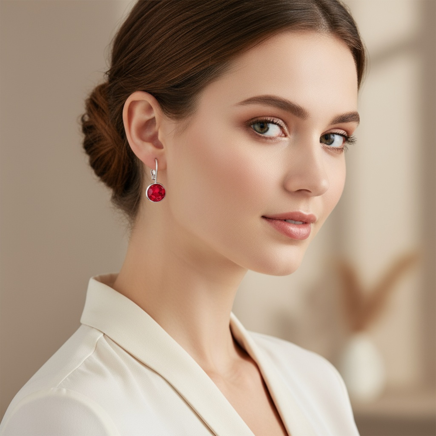 925 Sterling Silver Red Heart Earrings – Handmade Glitter Resin Leverback Earrings