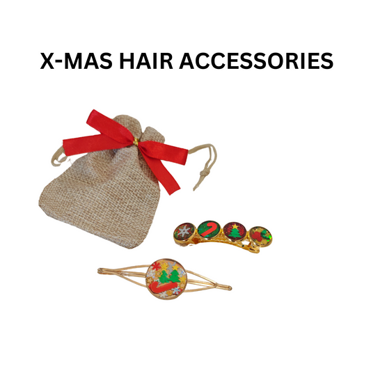 Winter Christmas Hairclip – Festive Glitter Xmas Barrette or Hair Slide for Women & Girls