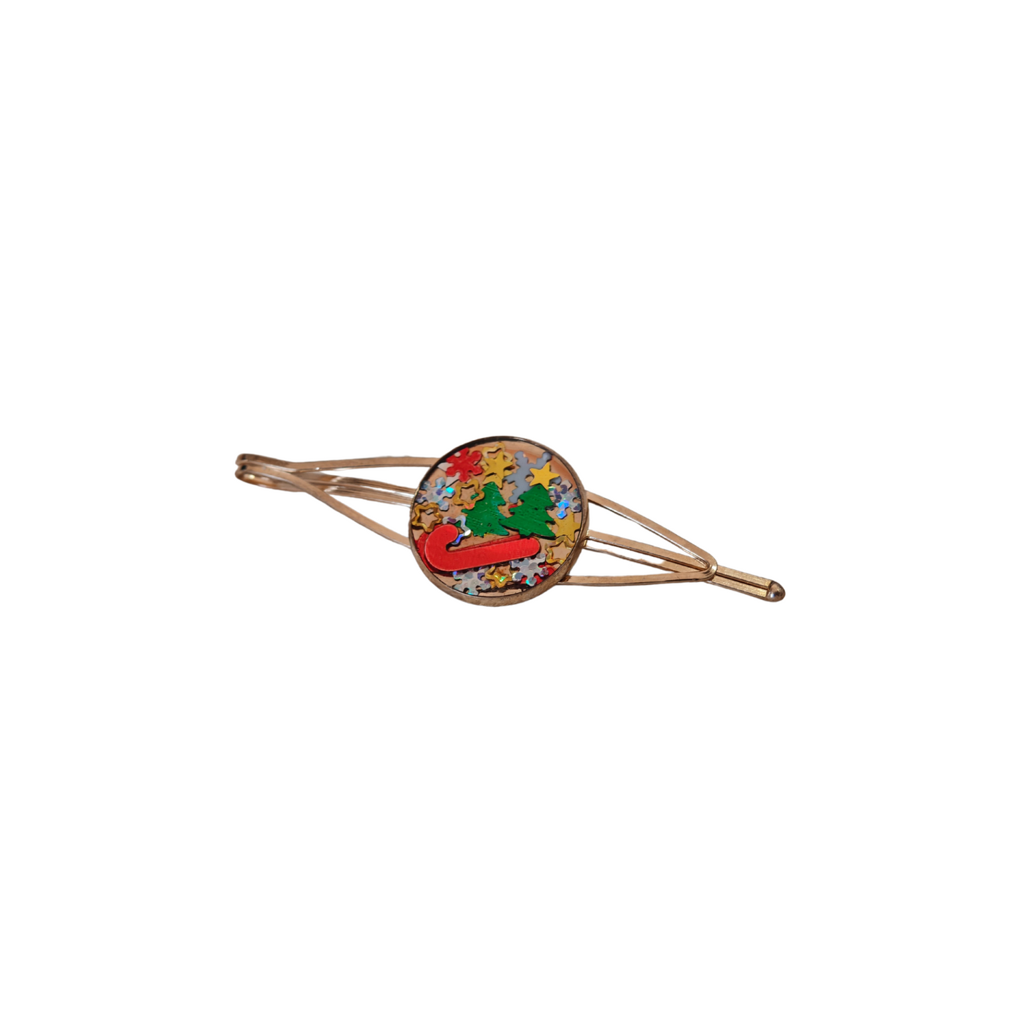 Winter Christmas Hairclip – Festive Glitter Xmas Barrette or Hair Slide for Women & Girls